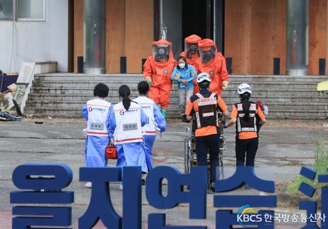 지난 8월24일 기흥구 언남동 경찰대학교 부지에서 국가비상사태 발생에 대비한 ‘2022년 을지연습 도 단위 실제 훈련’이 진행됐다.