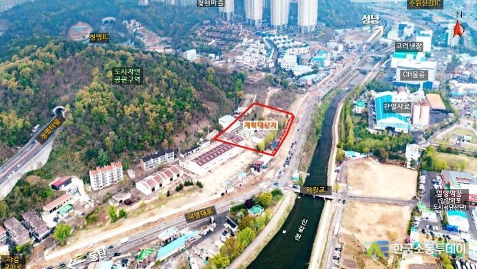 용인특례시 기흥구 하갈동에 신설이 예정된 중학교 부지의 모습